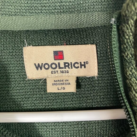 Mens Woolrich 1/4 Zip Sweater Green L - Picture 5 of 6